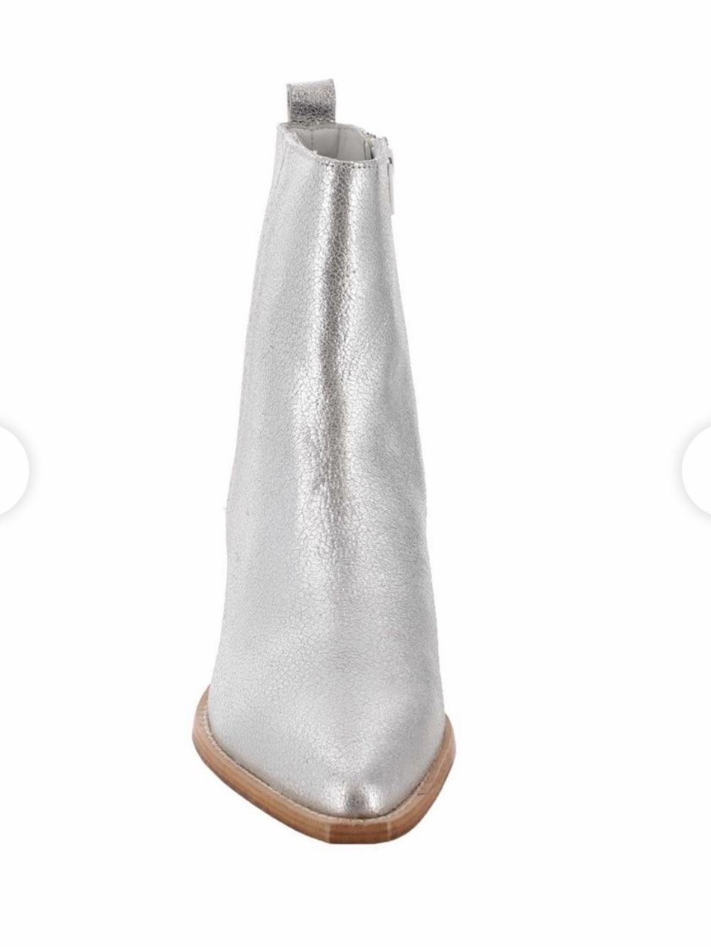 Free People Bowers Boot - Silver Metallic Pointed-Toe Ankle Boots